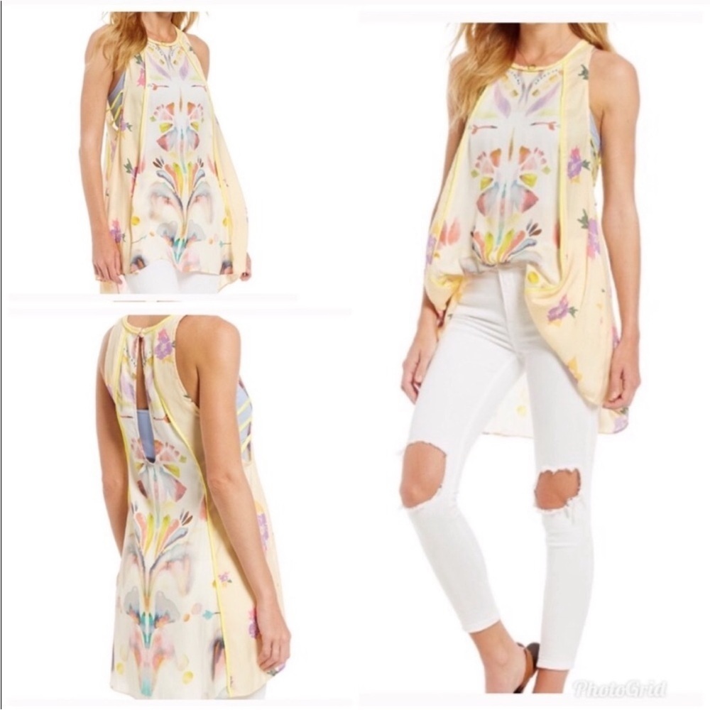 Free People Dream Free Watercolor Slip‎ Tunic Mini Dress - Picture 4 of 16